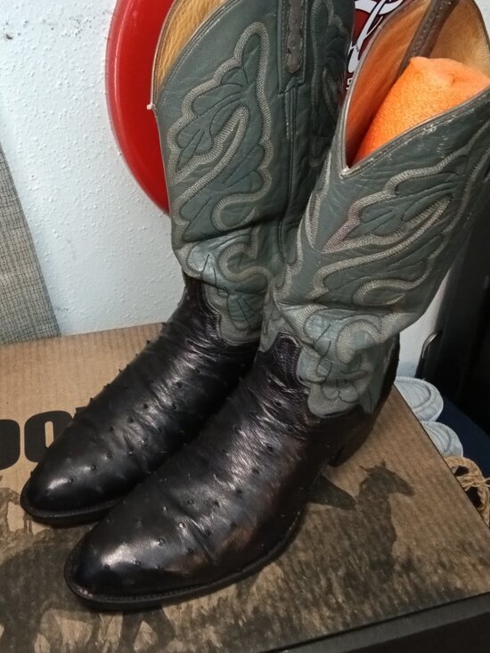 El Dorado Cowboy Boots, Full Quill Ostrich, Size 12D main image 5